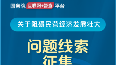 日B要日小姑娘无马小BB太紧好日国务院“互联网+督查”平台公开征集阻碍民营经济发展壮大问题线索